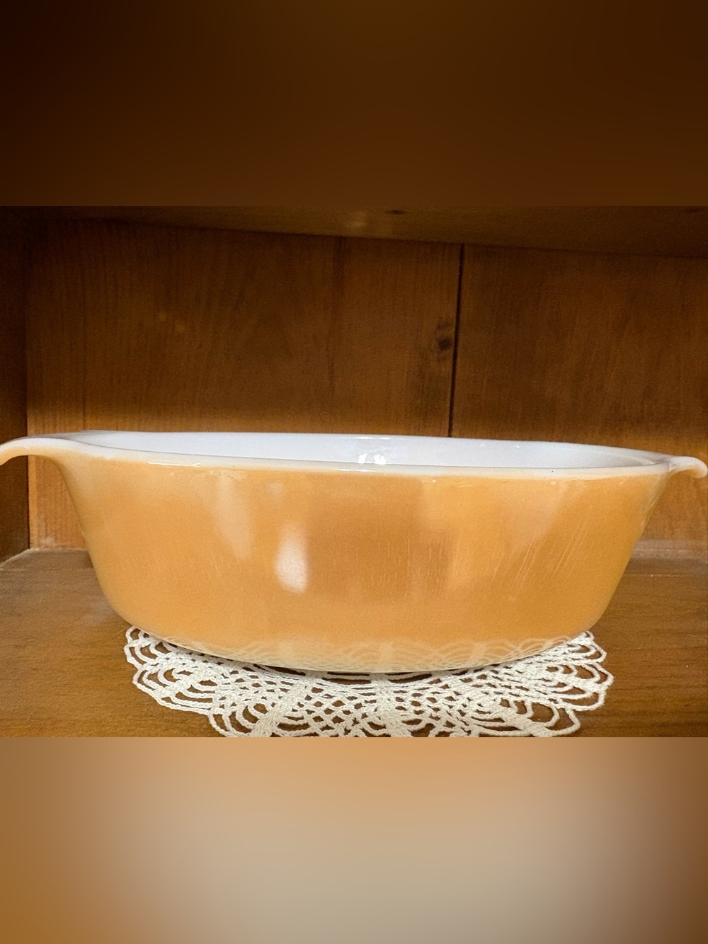 Vintage Fire King Oval Casserole Baking Dish Peach Luster 1.5 quart